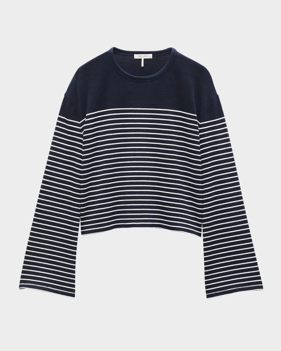 The Knit Stripe Boxy Long-Sleeve T